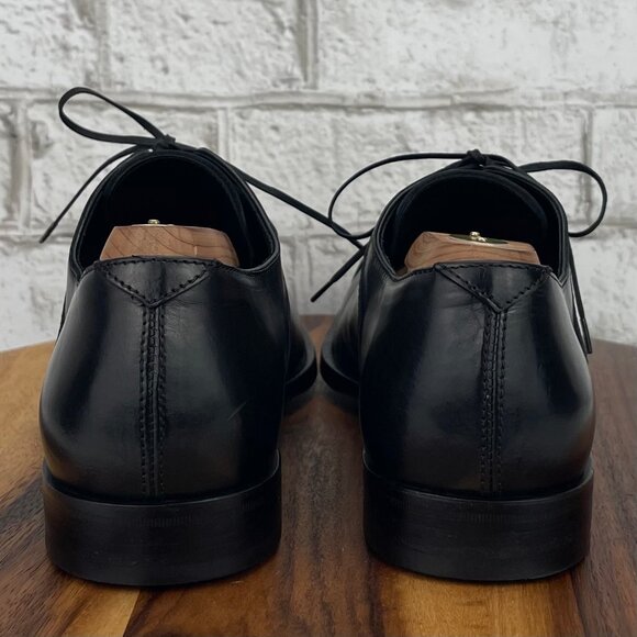 Alexander Mcqueen Mens 7 Gold CapToe Vero Cuoio Black Leather Oxford Dress Shoe main image 4
